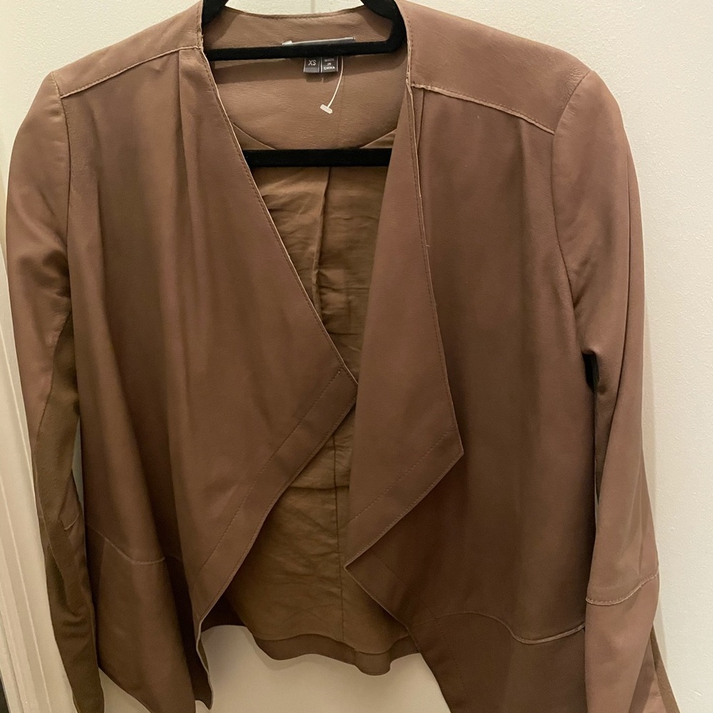 Vince size XS brown leather jacket